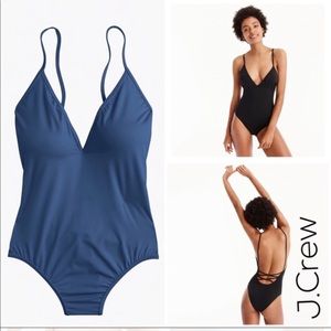 J Crew Montauk cross-back one piece in navy NWT